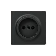 Розетка 1-м ОП LETO без заземл. ПБТ черн. бархат LEZARD 752-4200-121B
