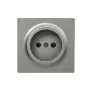 Розетка 1-м ОП LETO без заземл. ПБТ платина LEZARD 752-3500-121B