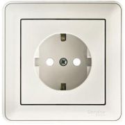 Розетка 1-м СП W59 16А IP20 с заземл. защ. шторки в сборе бел. SE RS16-152-18