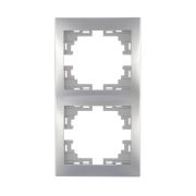 Рамка 2-м Mira вертикал. сер. метал. LEZARD 701-1000-152