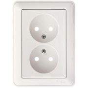 Розетка 2-м СП W59 16А IP20 без заземл. защ. шторки бел. SE RS16-254-18