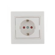 Розетка 1-м СП Mira 16А IP20 с заземл. защ. шторки с бел. вставкой керамика бел. LEZARD 701-0202-124