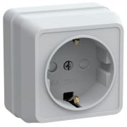 Розетка 1-м ОП Октава РСш20-3-ОБ 16А IP20 с заземл. защ. шторки бел. GENERICA ERO14-K01-16-DC