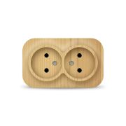 Розетка 2-м ОП 10А IP20 без заземл. сосна IONICH 1438