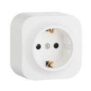 Розетка 1-м ОП Quteo 16А IP20 2P+E с заземл. без защ. шторок бел. IEK 782211